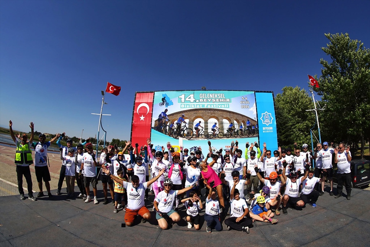Konya Beyşehir\'de 14. bisiklet festivali 80 katılımcıyla tamamlandı