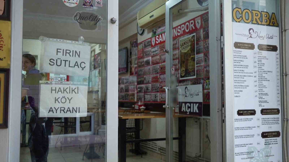 Samsun İlkadım\'da fırın kapısındaki 300 gram pastırmayı kadın alıp kaçtı
