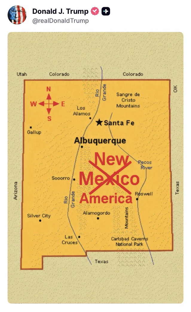 Trump, New Mexico eyaletinin adının New America olarak değiştirilmesini önerdi