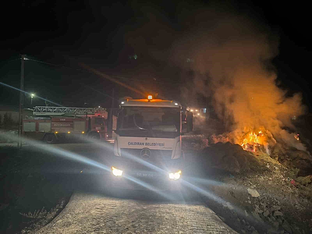 Van Çaldıran\'da ot yangınında 2 bin bağ ot küle döndü