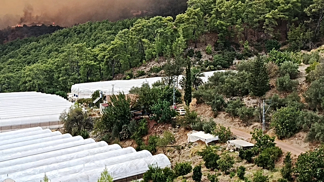 Antalya Kumluca'da orman yangını yerleşim yerine sıçradı, Güzören tahliye ediliyor