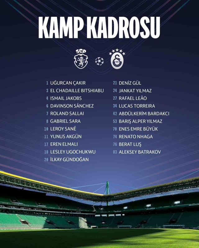 Galatasaray'ın Sporting maçı kadrosu belli oldu! Osimhen yok