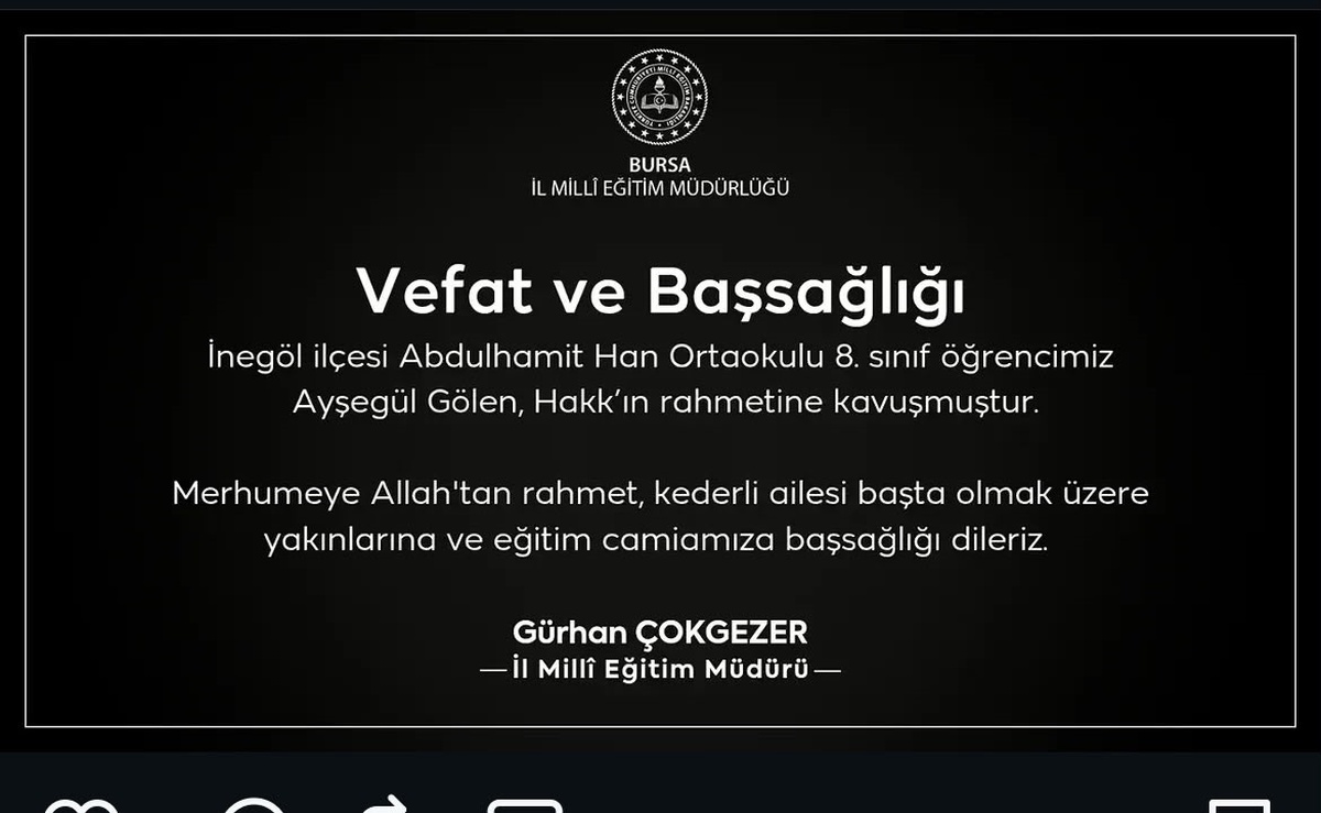 Bursa İnegöl\'de kazada ölen 13 yaşındaki Ayşegül son yolculuğuna uğurlandı