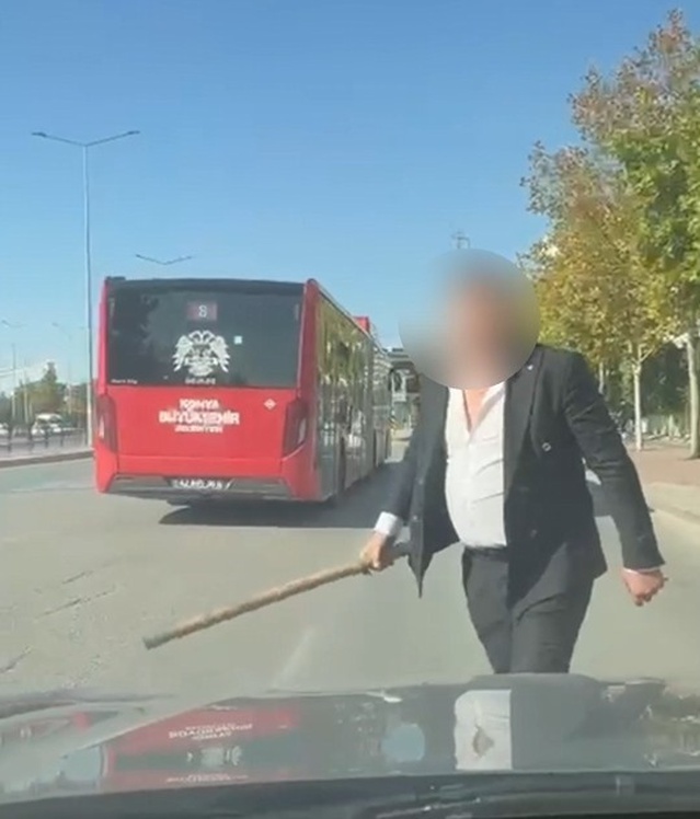 Konya'da trafikte sopayla saldırı girişimine 380 bin TL ceza