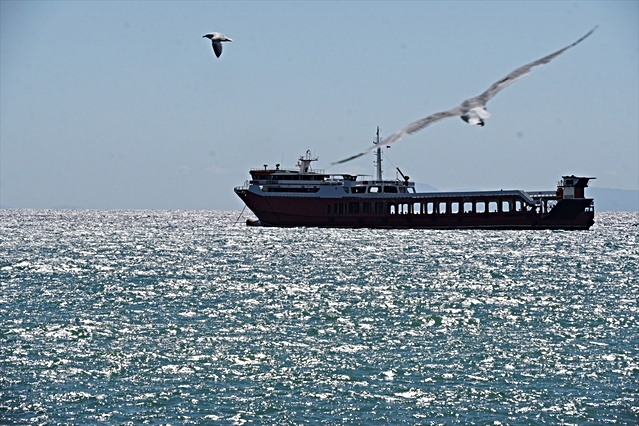 Tekirdağ'da poyraz deniz ulaşımını aksatıyor; 8 gemi açıkta bekliyor