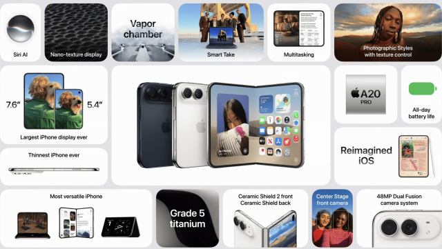 Apple ilk katlanabilir iPhone'u tanıttı! İşte satış fiyatı ve teknik özellikleri