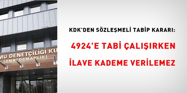 Ombudsmanlık: 4924 sayılı Kanun kapsamındaki sözleşmeli personele kademe ilerlemesi yok