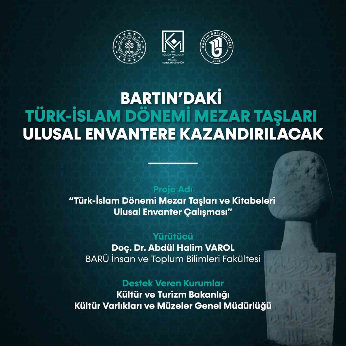 Bartın\'da Türk-İslam mezar taşları ekim ayında bilimsel yöntemlerle belgelenecek