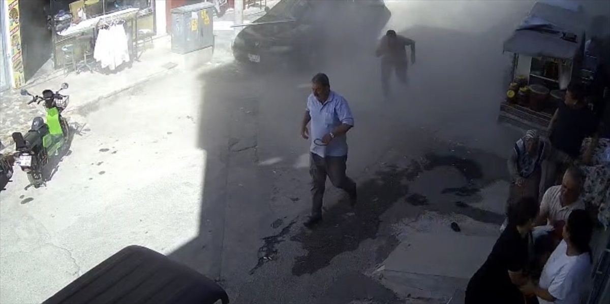 Konya Ereğli\'de iş yerindeki tüp patladı, o anlar güvenlik kamerasına yansıdı