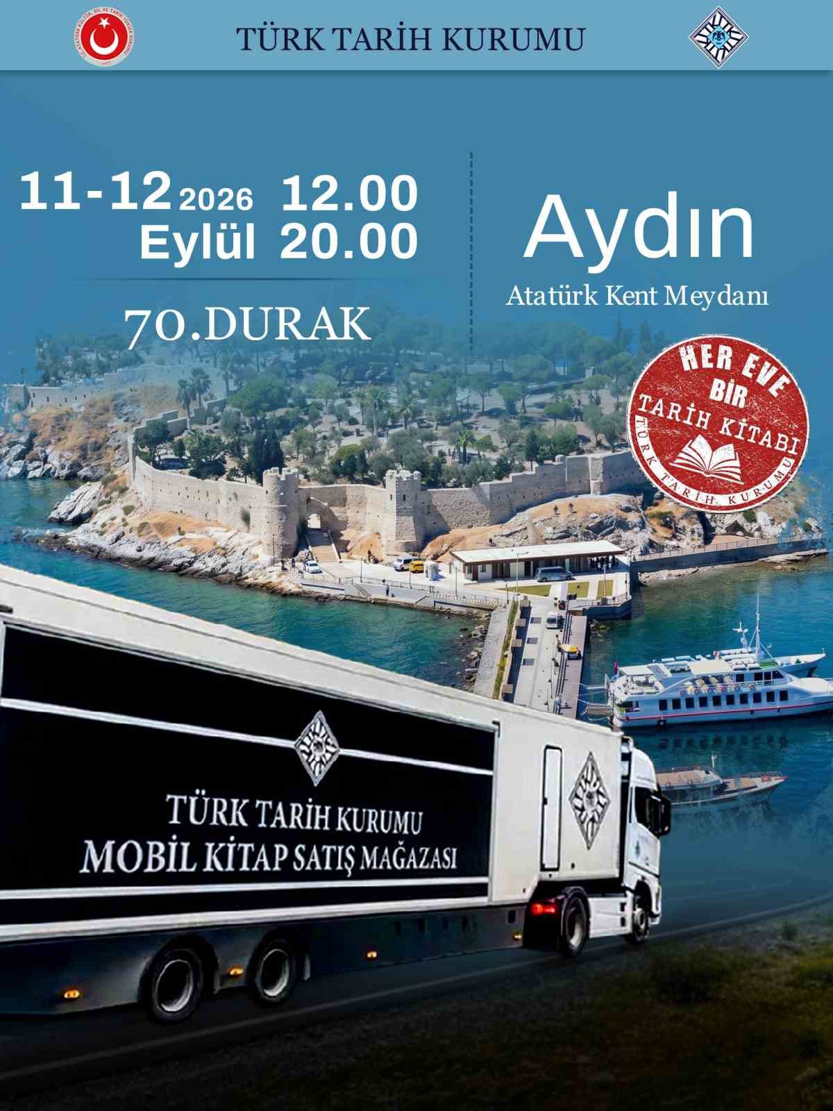 Türk Tarih Kurumunun mobil kitap satış mağazası Aydın\'da okurla buluşuyor