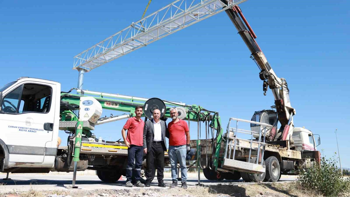 Alaca çevre yolunda EDS kurulumu başladı, \'ölüm kavşağı\' da kapsamda