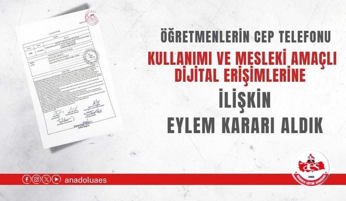 AES, MEB\'in öğretmenlere cep telefonu yasağına karşı eylem kararı aldı