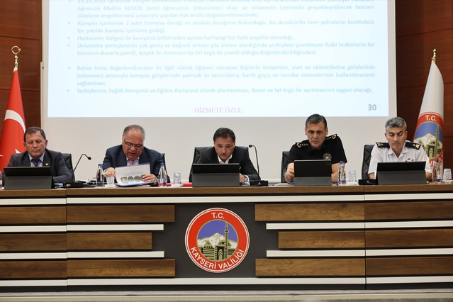 Kayseri'de üniversite güvenliği için Vali Çiçek başkanlığında toplantı yapıldı