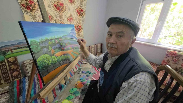 Kütahya'da çoban ressam 36 yıldır doğayı tuvale taşıyor