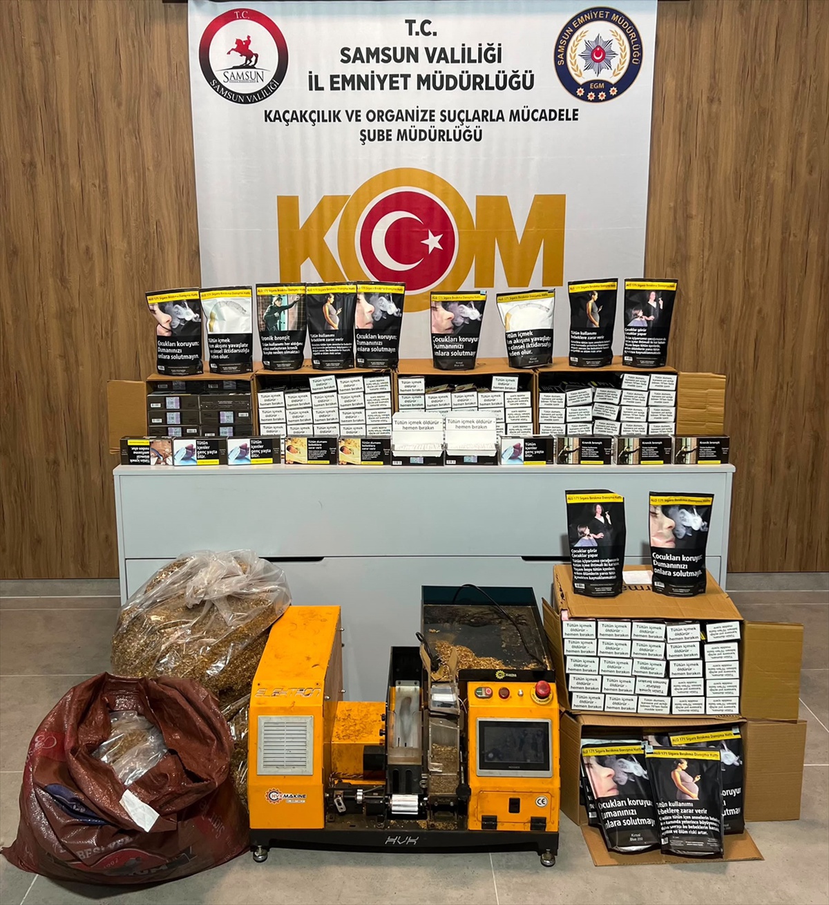 Samsun Terme\'de operasyonda 52 bin 400 makaron ele geçirildi, 1 zanlı gözaltına alındı