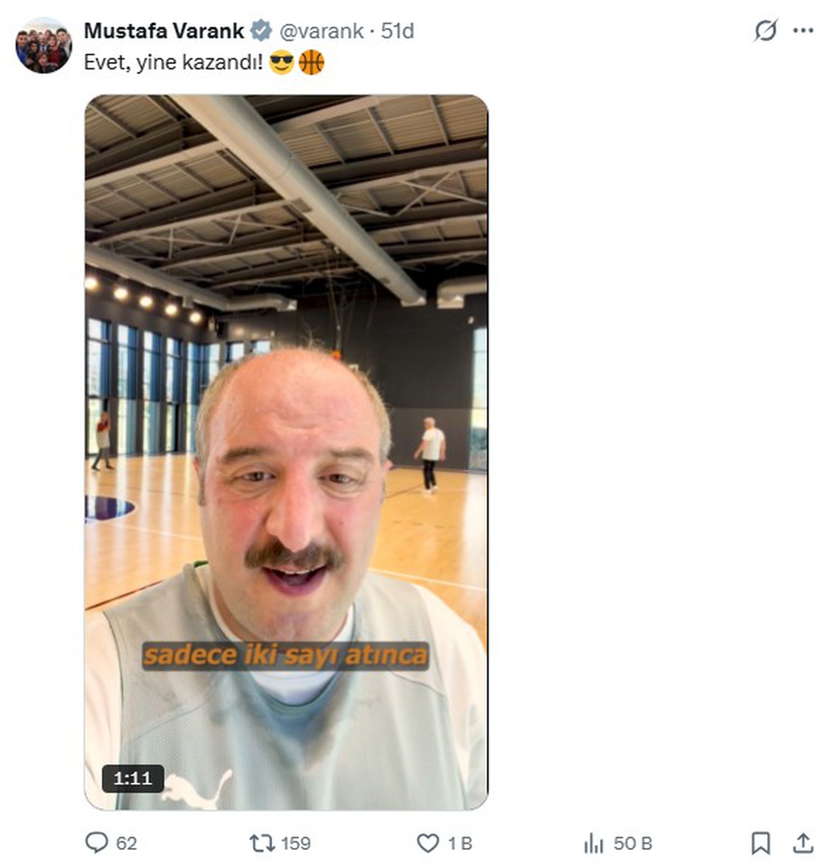 Varank, Cumhurbaşkanı Erdoğan’ın parkedeki başarısını ‘Yine kazandı’ mesajıyla paylaştı