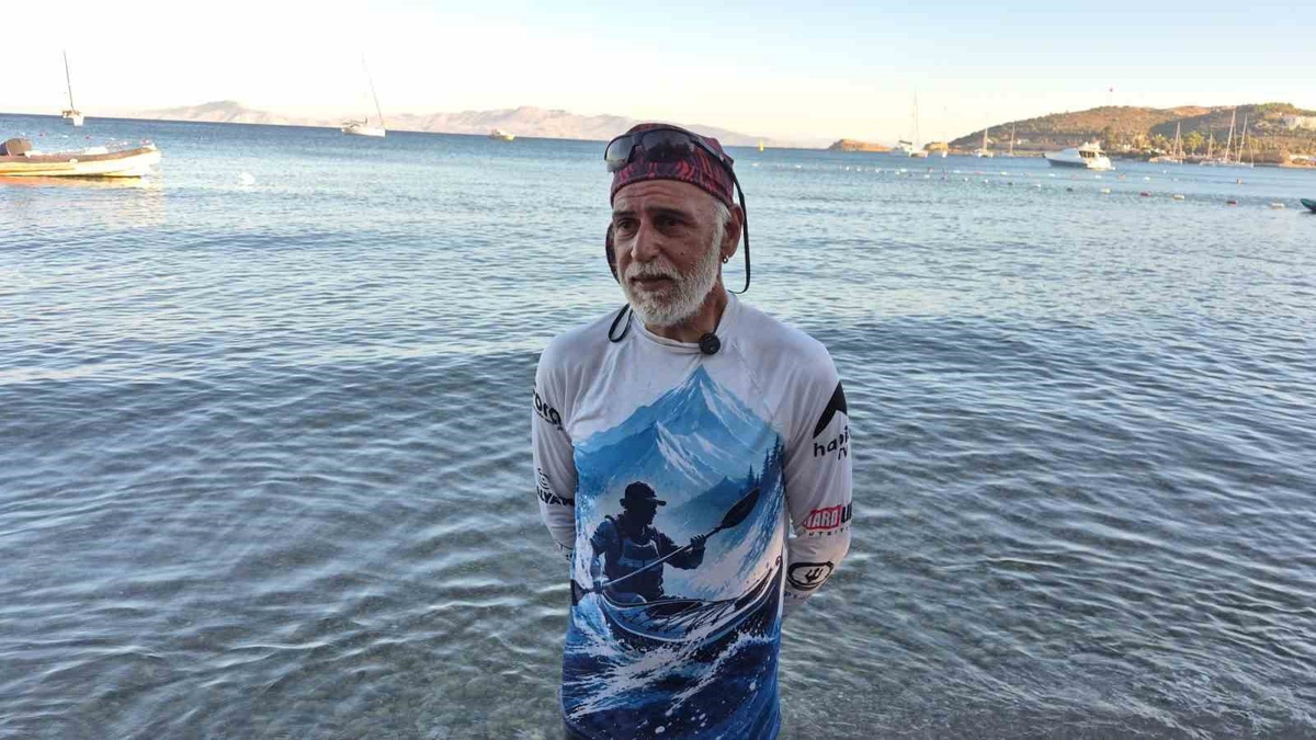Kanoyla Türkiye kıyı turuna çıkan Halil Uzel 100\'üncü günde Datça\'ya ulaştı