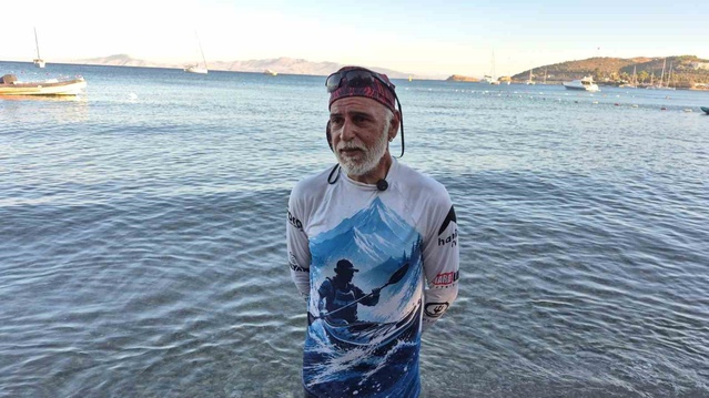 Kanoyla Türkiye kıyı turuna çıkan Halil Uzel 100'üncü günde Datça'ya ulaştı