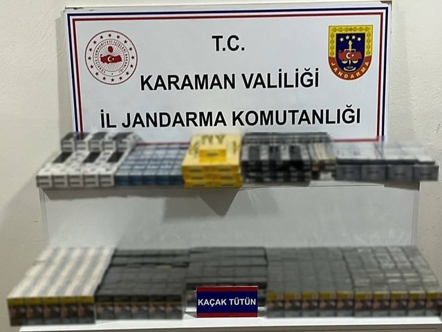 Karaman'da jandarma denetimlerinde 6 şüpheli tutuklandı, kaçak tütün ele geçirildi