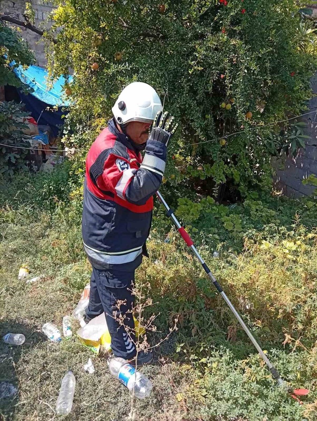 Antakya ve Reyhanlı'da yaşam alanlarına giren yılanlar itfaiyece doğaya salındı