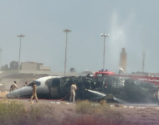İstanbul'dan kalkan jet Libya'da kaza kırıma uğradı! İşte ilk görüntüler