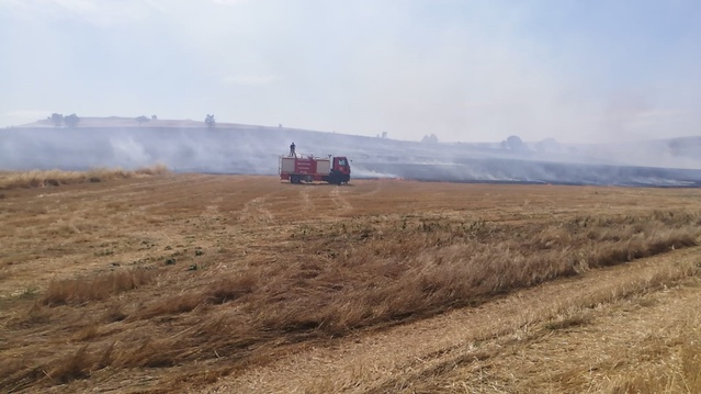 Yozgat Saraykent'te anız ateşi 150 dönüm otluk alanı yaktı