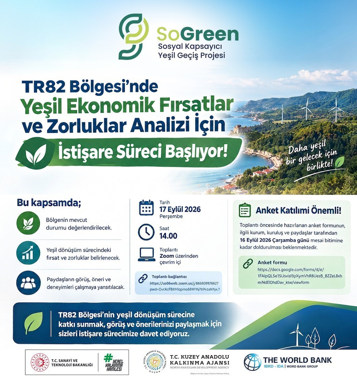 TR82 bölgesi yeşil dönüşümü için istişare toplantısı 17 Eylül\'de yapılacak