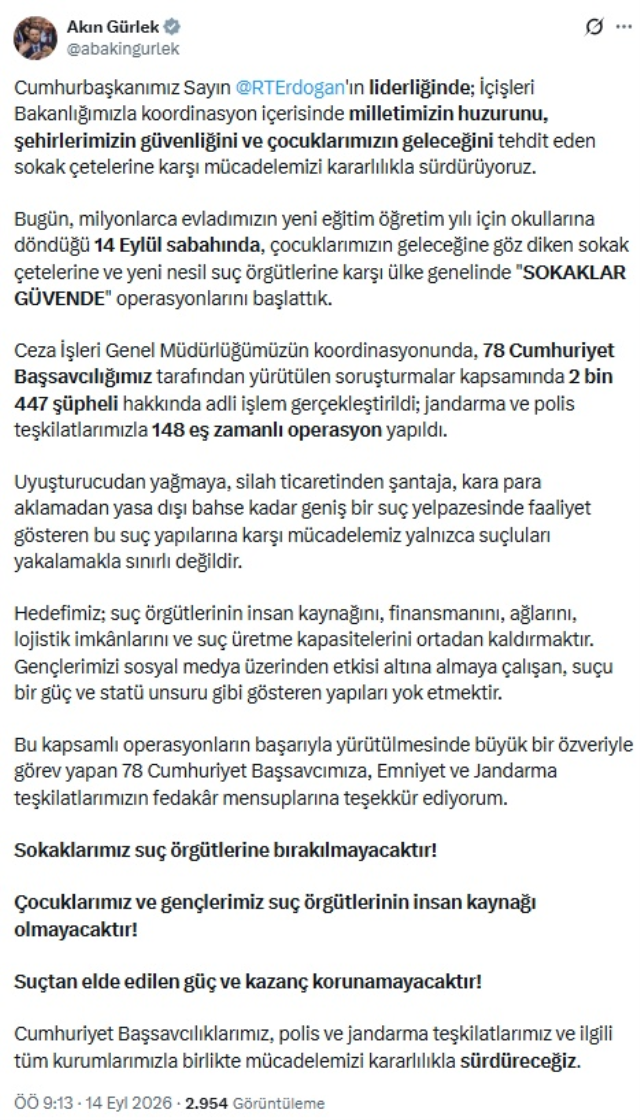 Ülke genelinde