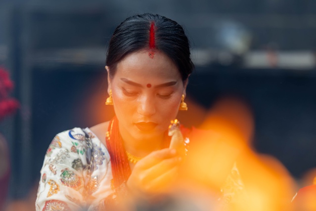 Nepal'de Teej Festivali'nde kadınlar eşlerinin sağlığı için dua etti