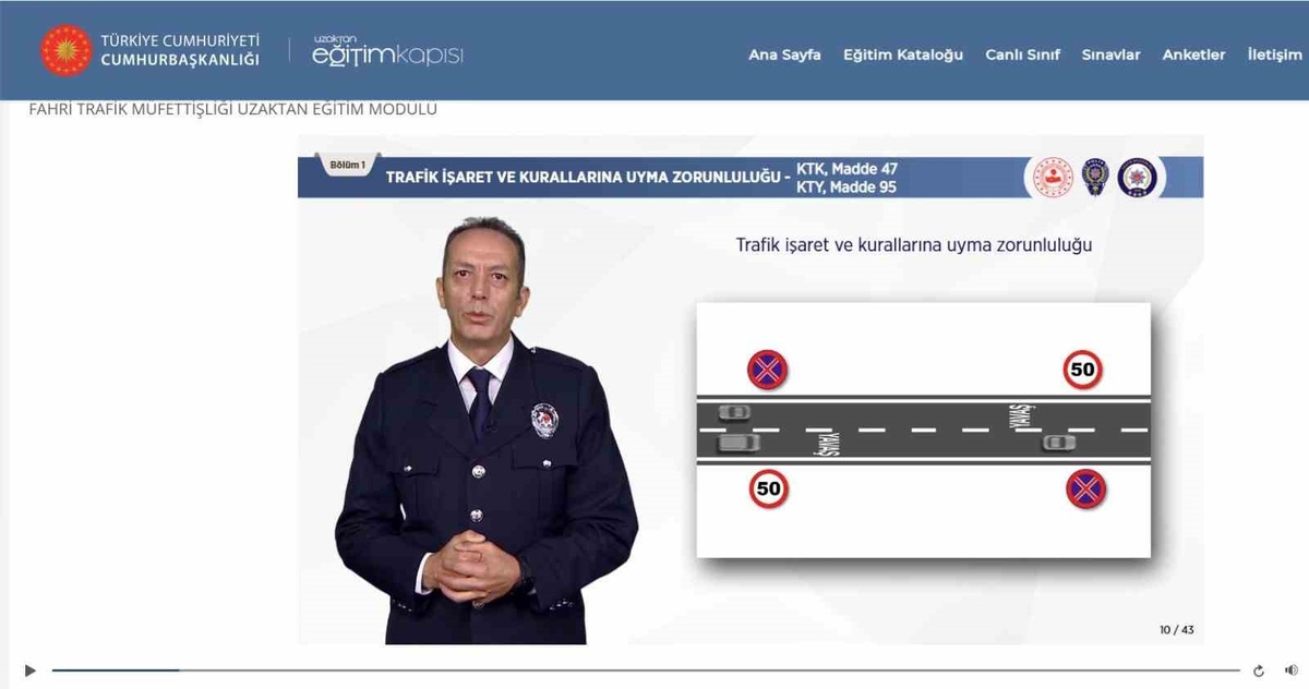 Fahri trafik müfettişleri için uzaktan eğitim modülü devrede