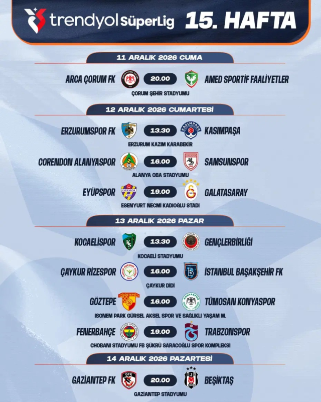 Galatasaray-Fenerbahçe derbisinin tarihi belli oldu