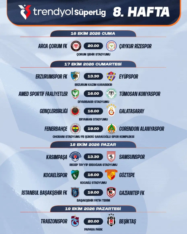 Galatasaray-Fenerbahçe derbisinin tarihi belli oldu