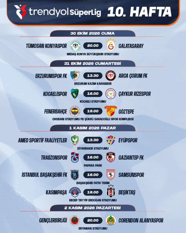 Galatasaray-Fenerbahçe derbisinin tarihi belli oldu