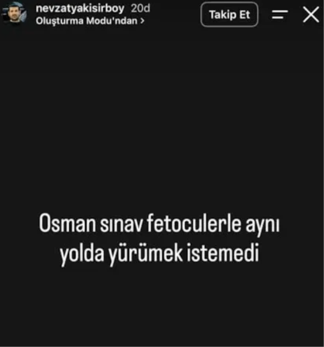 Kurtlar Vadisi'nin Nevzat'ından yıllar sonra gelen Osman Sınav çıkışı