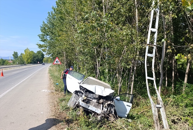 Tokat'ta otomobil elektrik direğine çarpıp devrildi, 74 yaşındaki kadın hayatını kaybetti