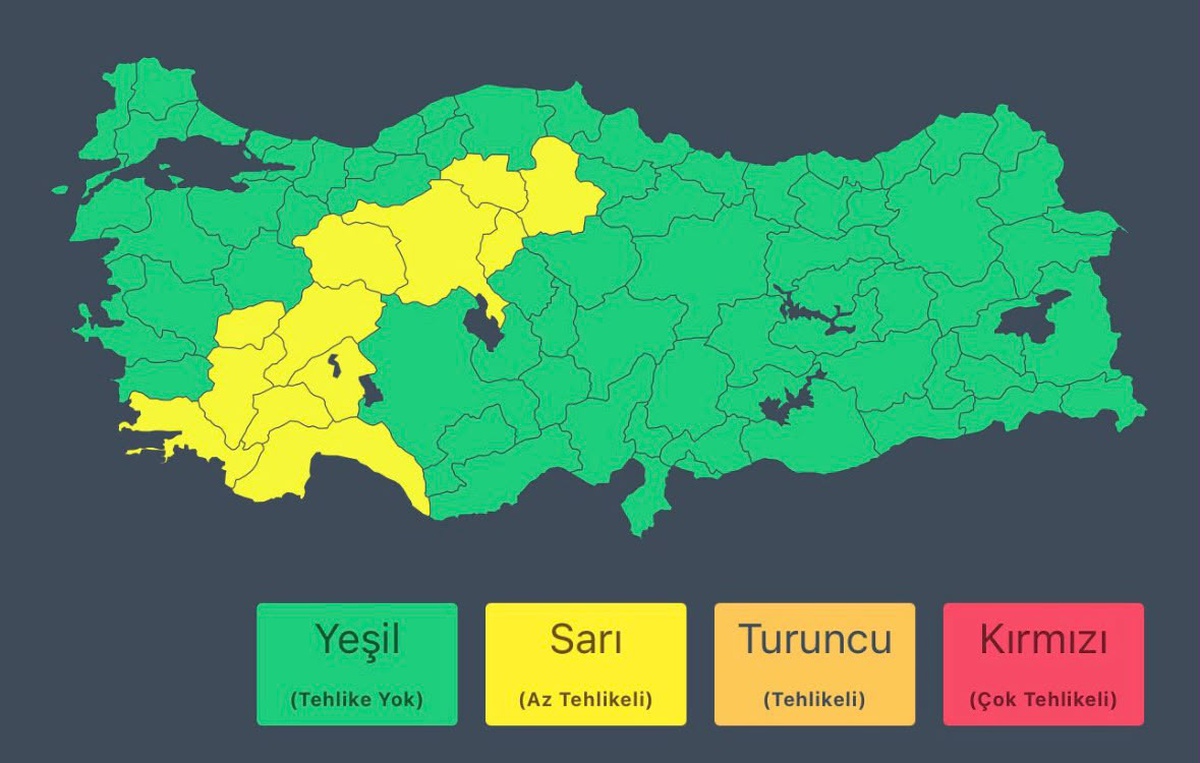 Meteoroloji 12 kent için gök gürültülü sağanak uyardı, İçişleri Bakanlığı tedbir çağrısı yaptı