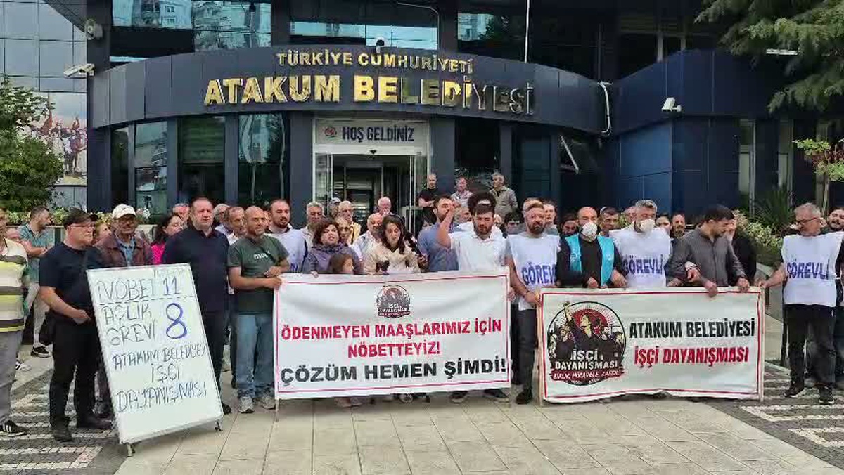 Atakum Belediyesi işçileri 8 günlük açlık grevini sonlandırdı, nöbet sürüyor