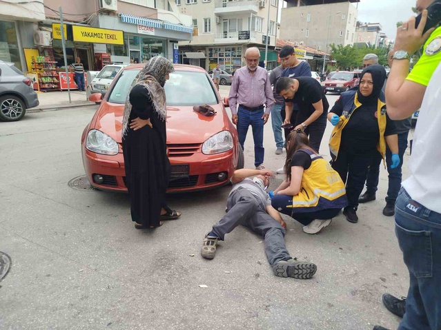 Çivril’de elektrikli bisiklete otomobil çarptı: 1