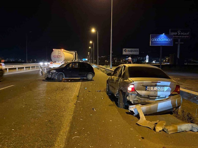 Kayseri Kocasinan'da iki otomobil çarpıştı, sürücülerden biri yaralandı