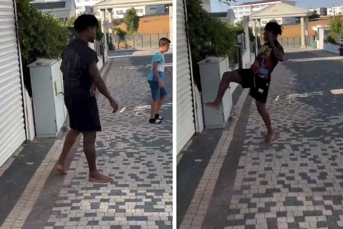 Orban Türkiye'ye çabuk alışmış! Çıplak ayakla sokağa indi, mahalledeki çocuklarla futbol oynadı