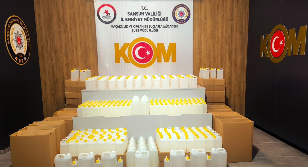 Samsun\'da kaçakçılık operasyonunda 1 ton 122 litre etil alkol ele geçirildi