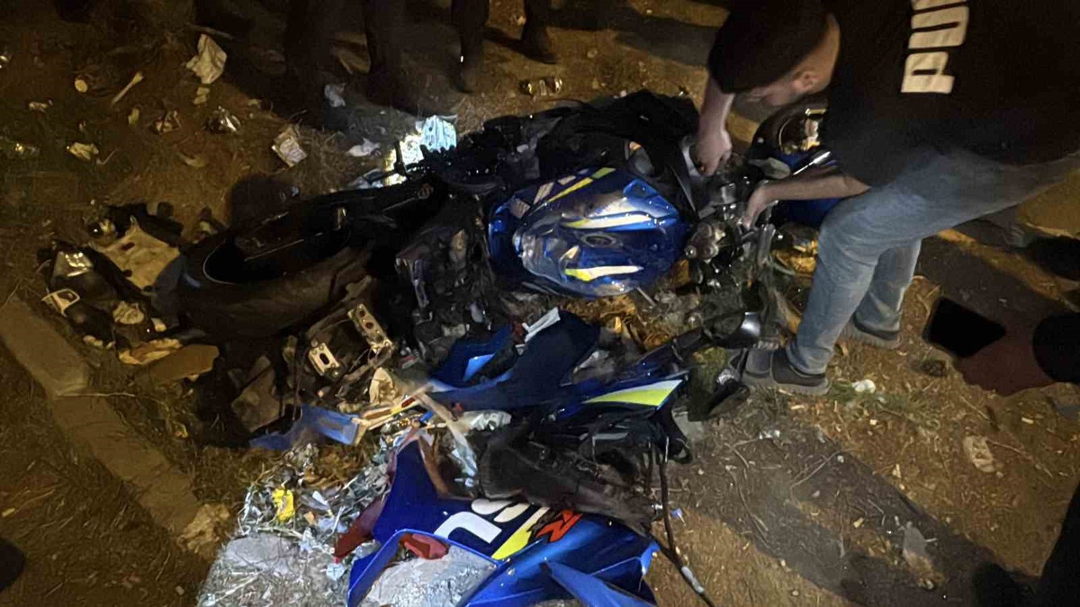 Bursa Yıldırım\'da motosikletiyle boş alana uçan sürücü yaralandı