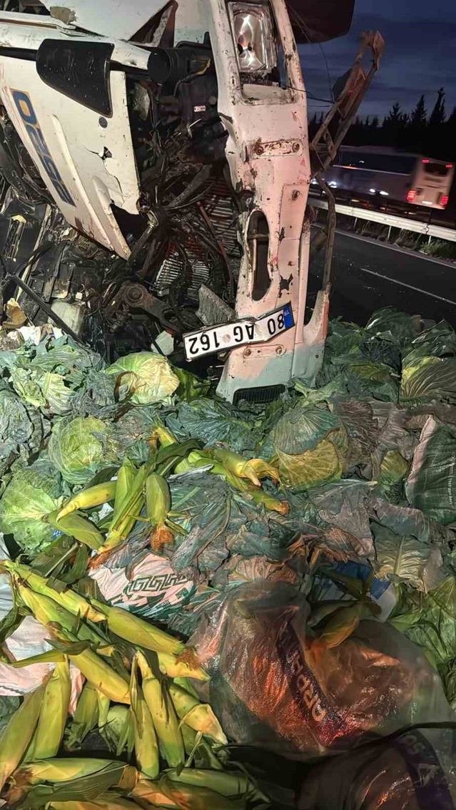 Tarsus-Pozantı Otoyolunda kamyon ile tır çarpıştı, kamyon sürücüsü hayatını kaybetti