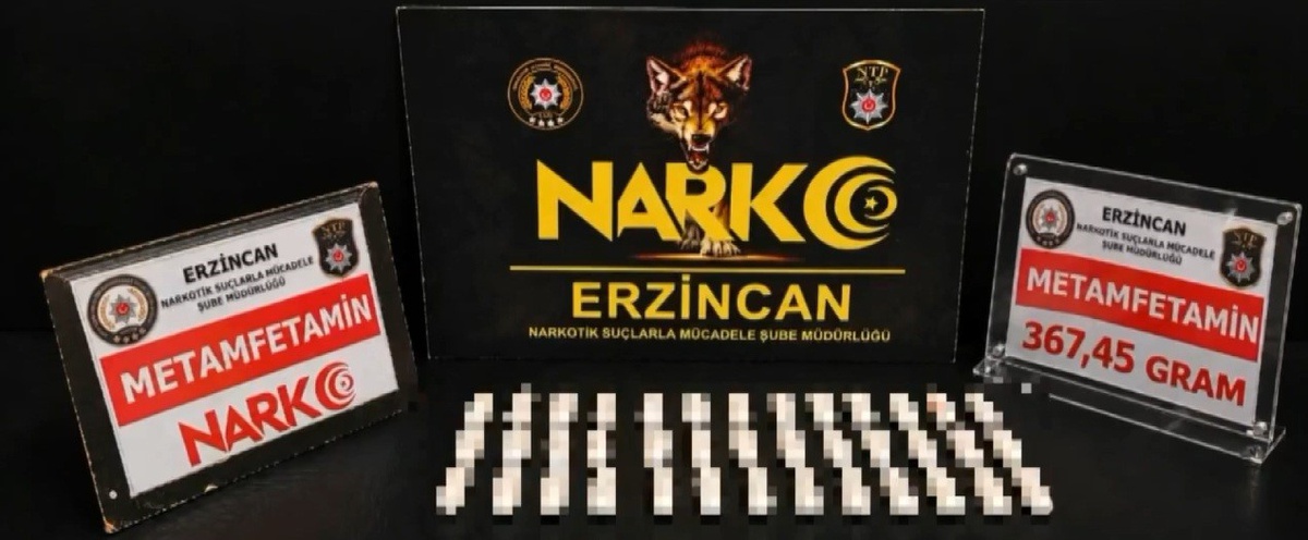 Erzincan\'da midesinde 367,45 gram metamfetamin bulunan şüpheli tutuklandı