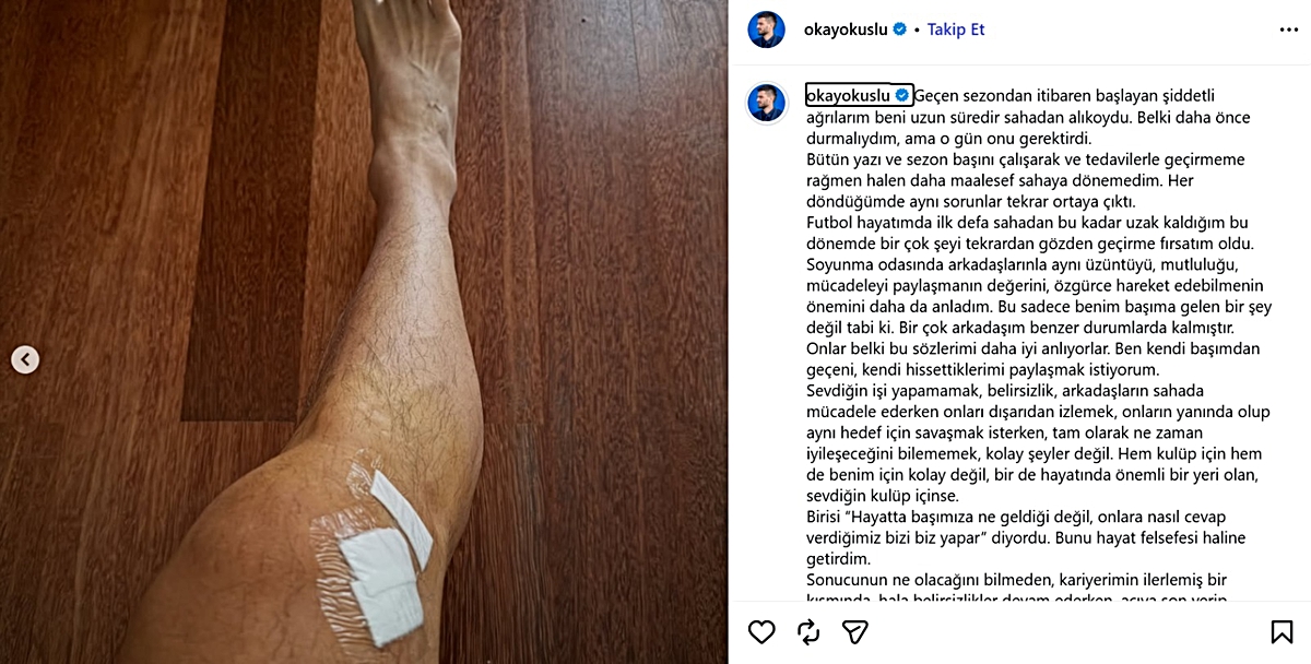 Okay Yokuşlu sakatlık sürecinde ameliyat oldu, mücadeleye devam ediyor