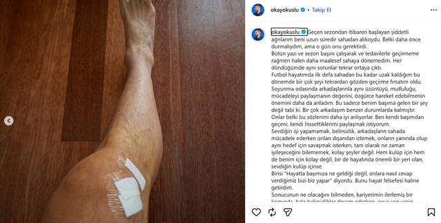 Okay Yokuşlu sakatlık sürecinde ameliyat oldu, mücadeleye devam ediyor