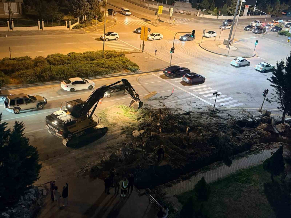 Ankara Etimesgut\'ta yol genişletme için 11 ağacın kesildiği iddiası tepki çekti