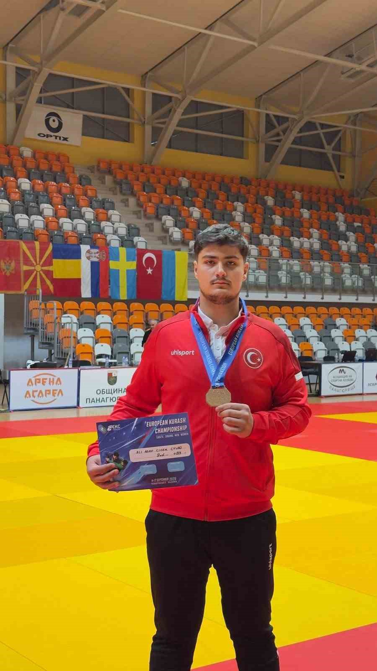 Milli sporcu Ali Asaf Çiçek, Avrupa Kuraş Şampiyonası\'nda +83 kiloda ikinci oldu