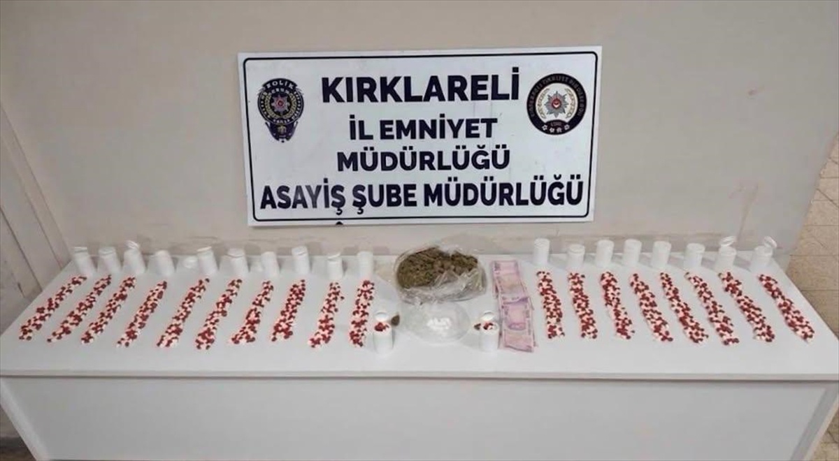 Kırklareli Lüleburgaz\'da 1047 sentetik hap ele geçirildi, şüpheli tutuklandı