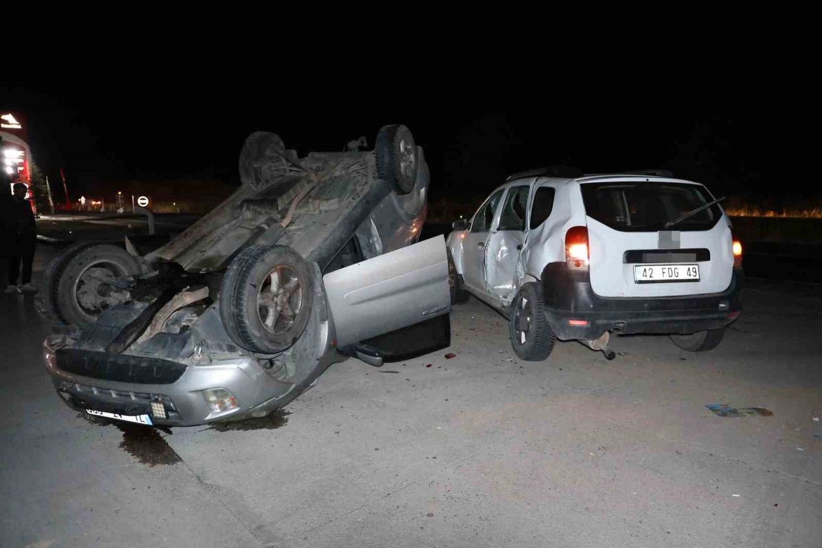 Nevşehir\'de takla atan otomobilin sürücüsü alkollü çıktı, kaza anı kamerada